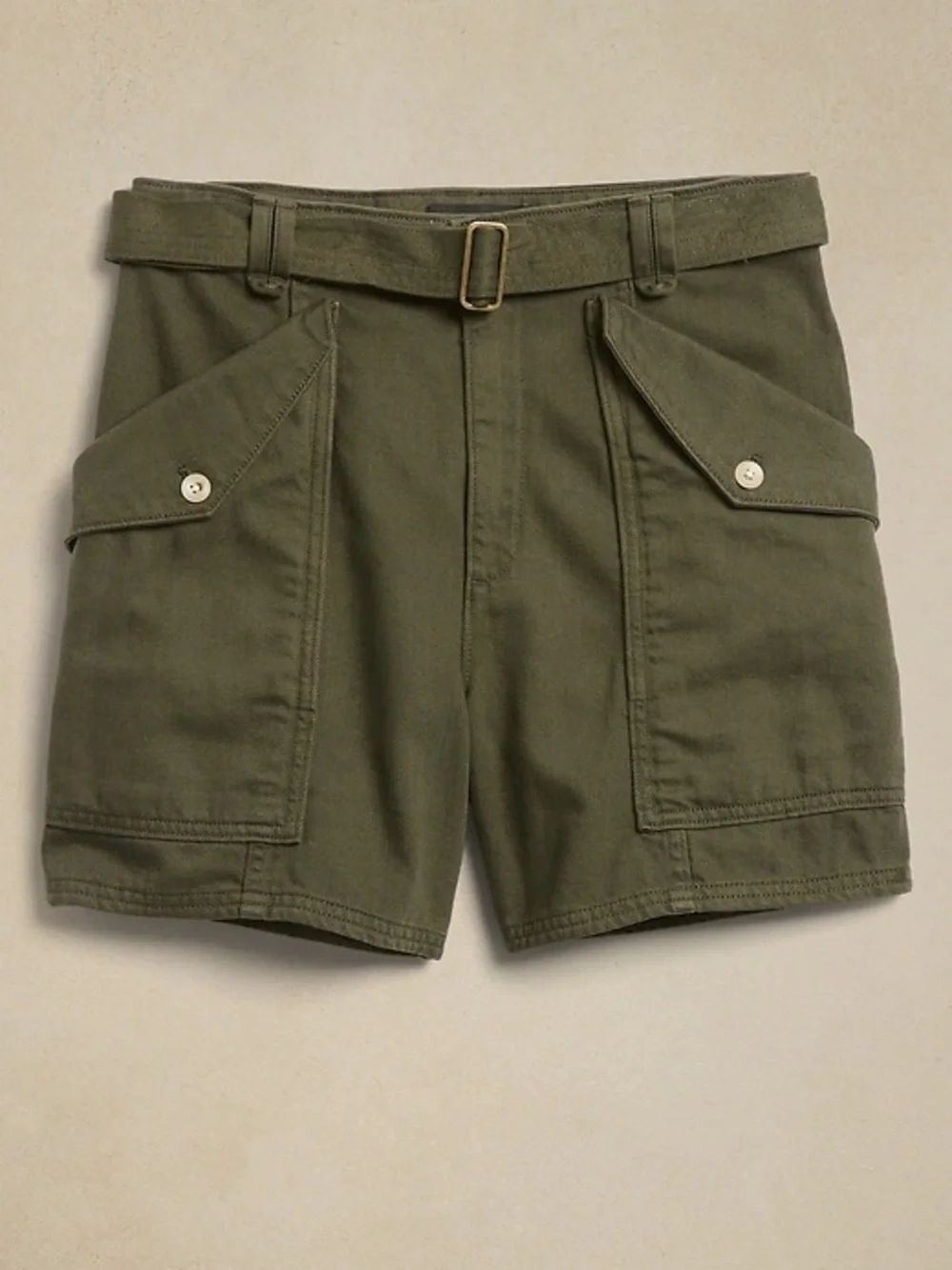 Banana republic Olive Green Utility Cargo Shorts  Belted 100% cotton 6